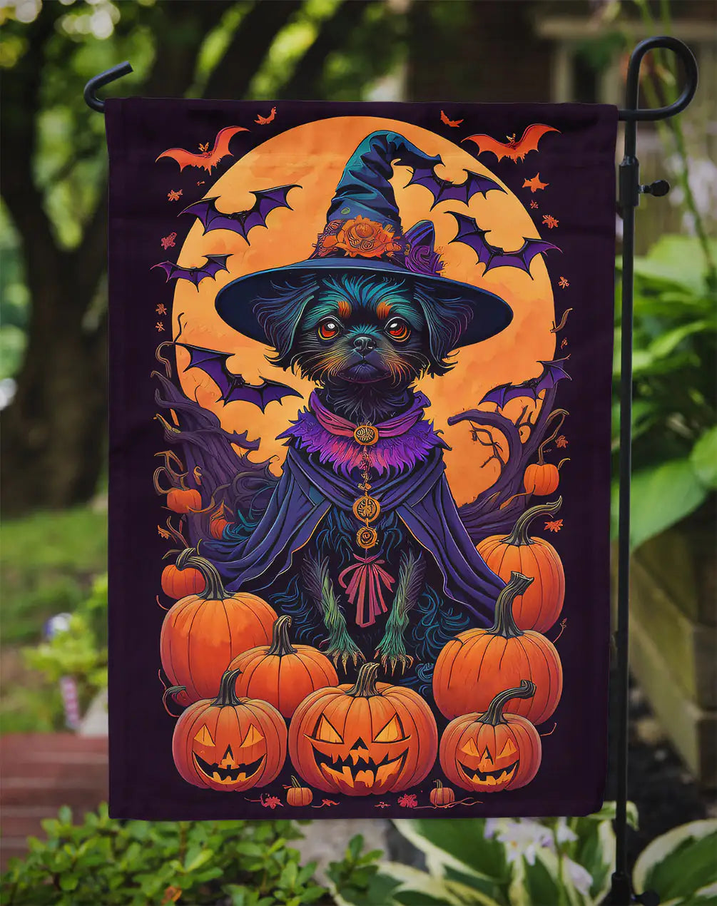 Affenpinscher Halloween Garden Flag