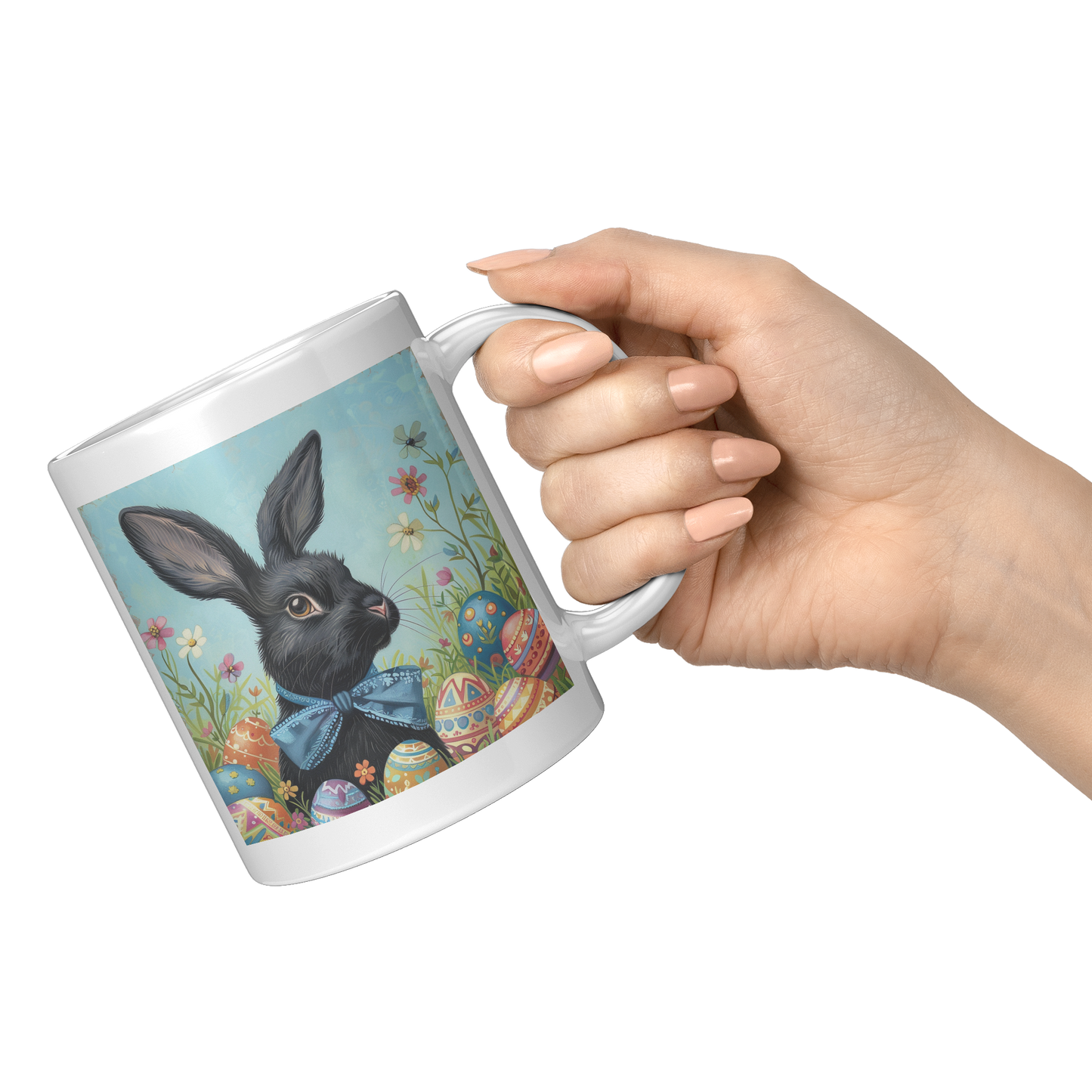 Black_Bunny_with_Blue_Bow_MugWhite_11oz_White_RH_Model_Mockup.png