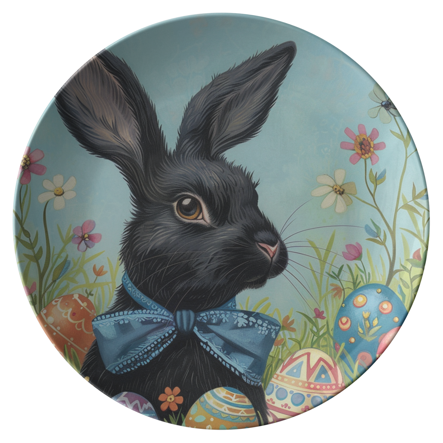 Black_Bunny_with_Blue_Bow_Plate_Flat_Mockup.png