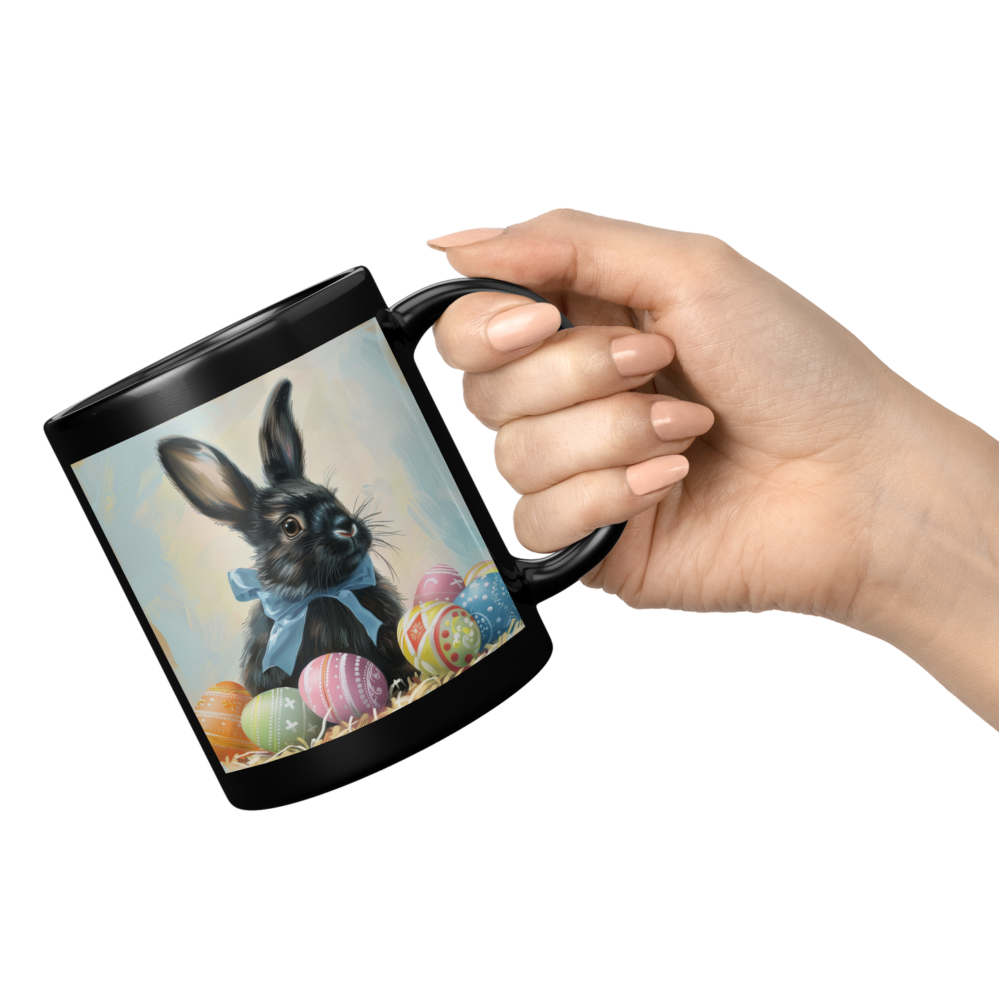 Black_Bunny_with_Ears_Up_MugBlack_11oz_Black_RH_Model_Mockup.png