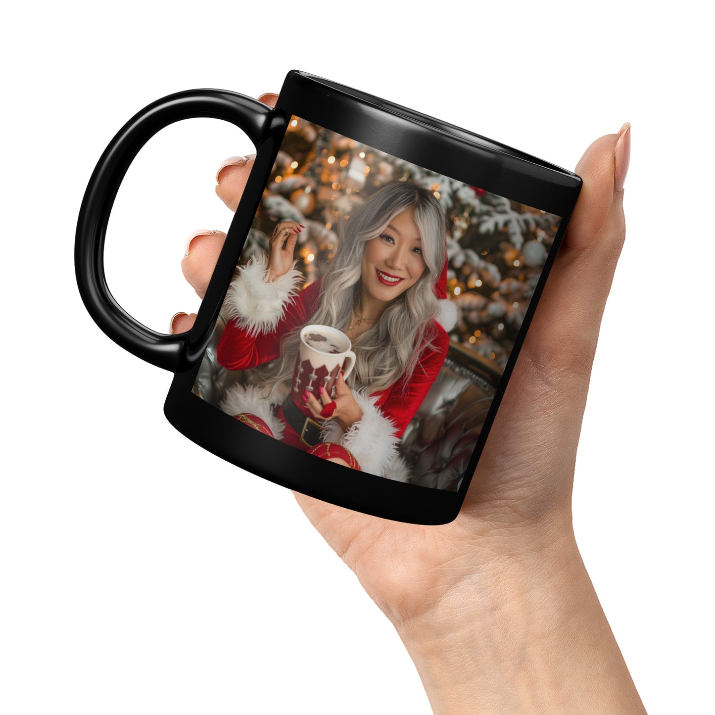Candy Cane Charm Mug Black
