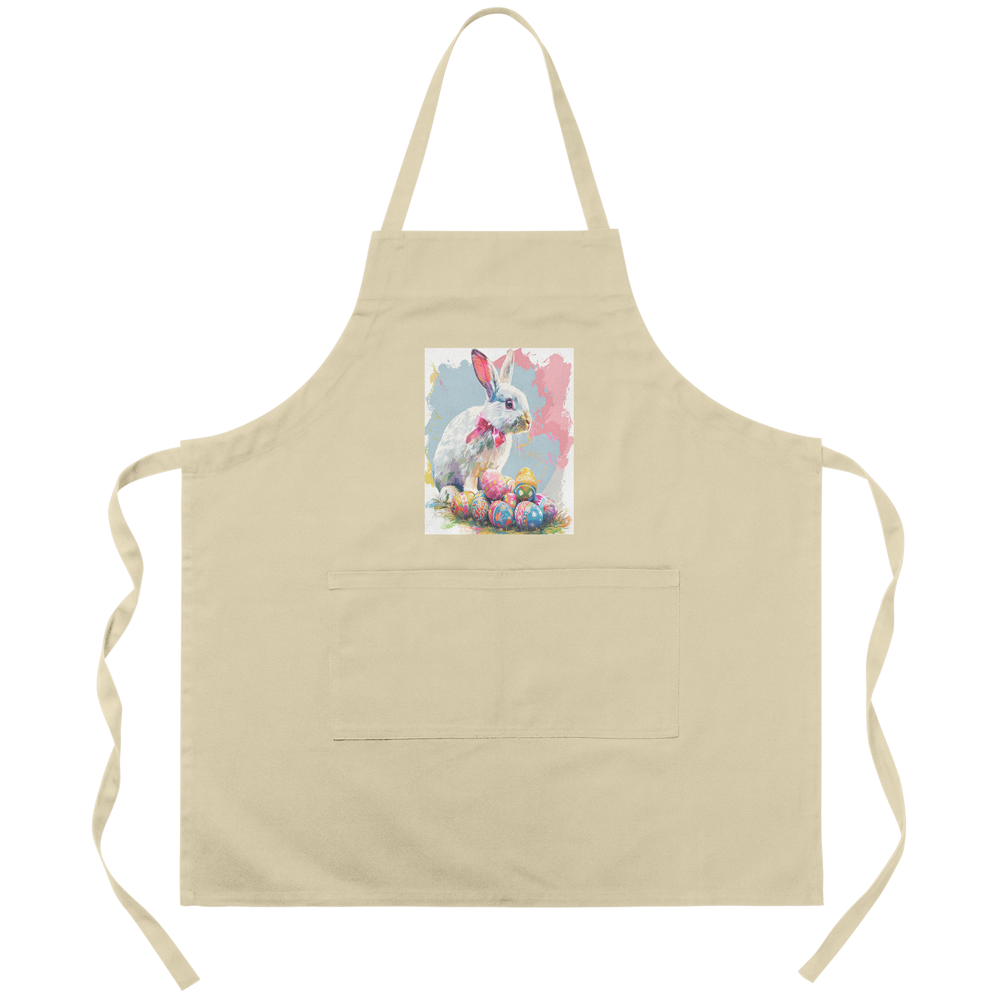 Ears_Up_bunny_with_Pink_Bow_Apron_Khaki_Transparent_Mockup.png