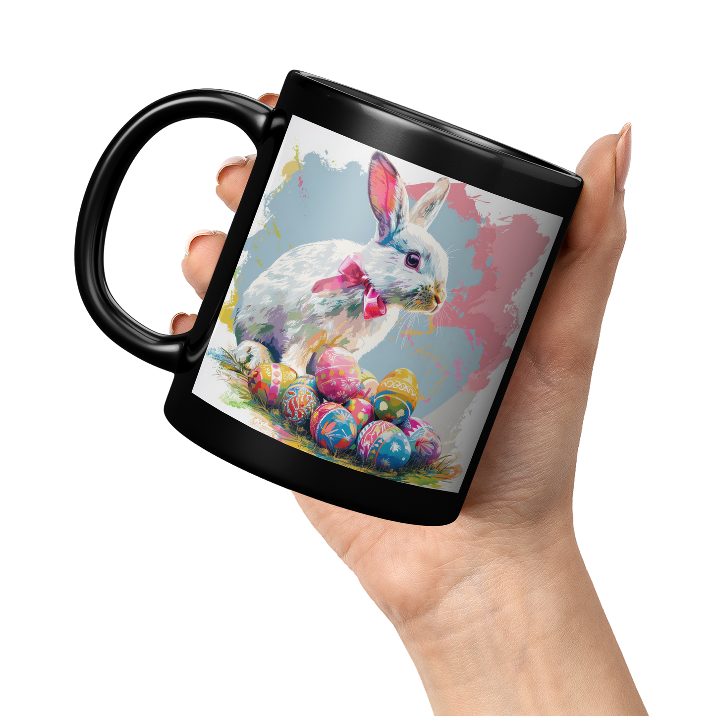 Ears_Up_bunny_with_Pink_Bow_Mug_Black_11oz_Black_LH_Model_Mockup.png