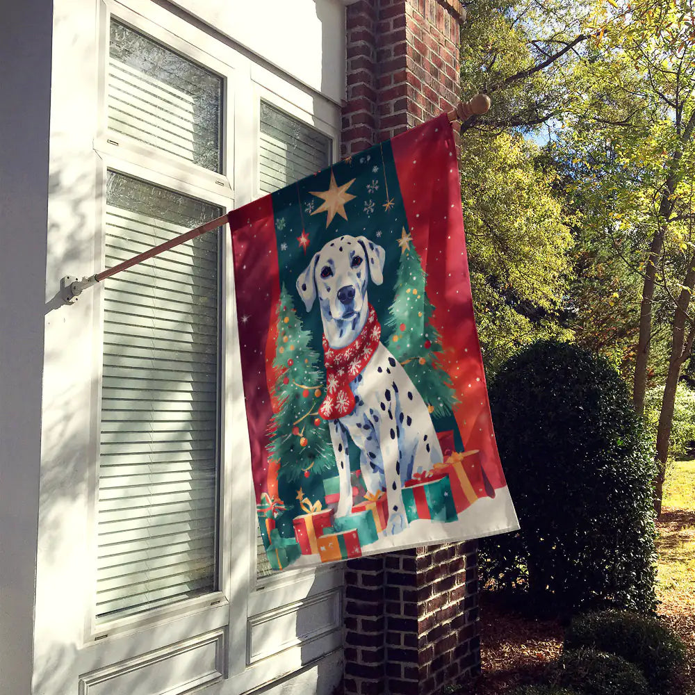 Dalmatian Christmas House Flag 2
