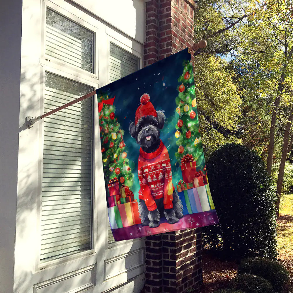 Affenpinscher Christmas House Flag 1