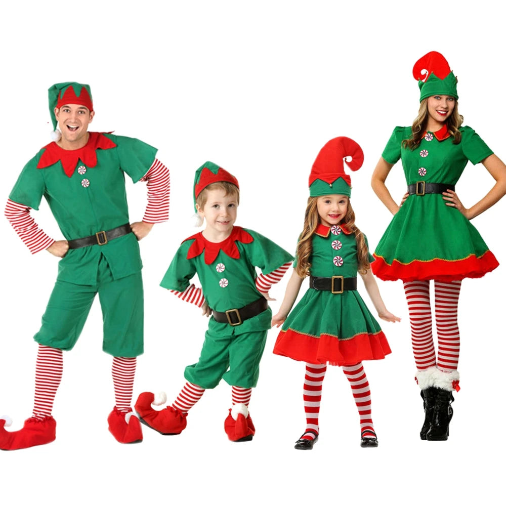 Christmas Green Elf Set For Girls Boys