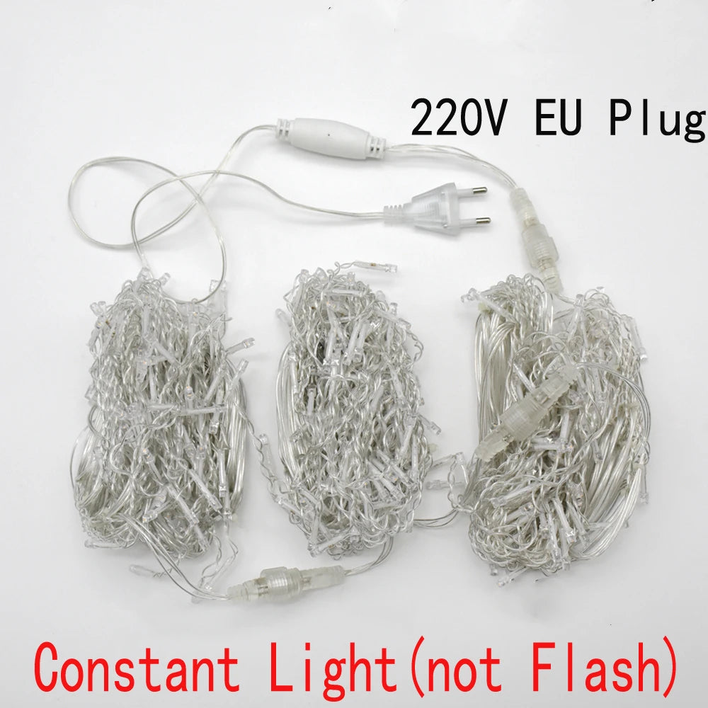 Outdoor LED Curtain Icicle String Light Street Garland