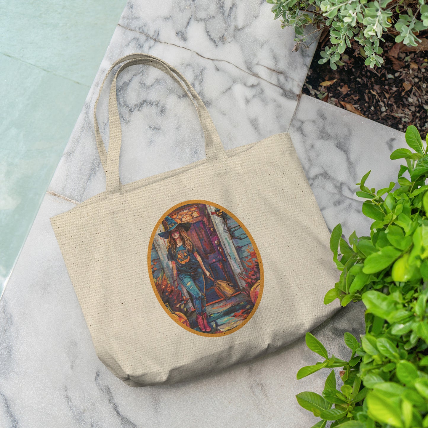 Misty Mirth Cotton Tote (18 x 15)