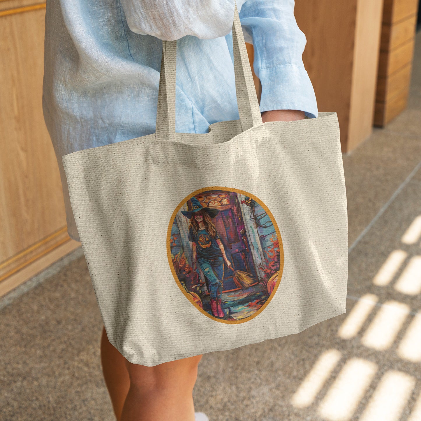 Misty Mirth Cotton Tote (18 x 15)
