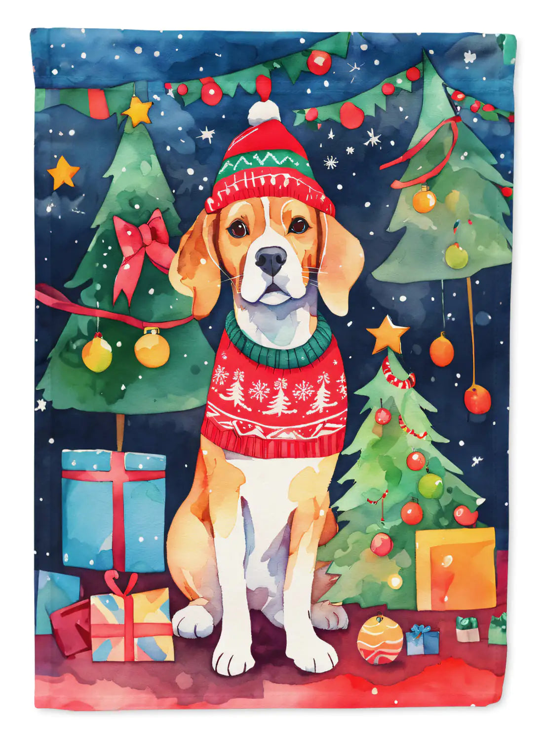 Beagle Christmas Garden Flag 1