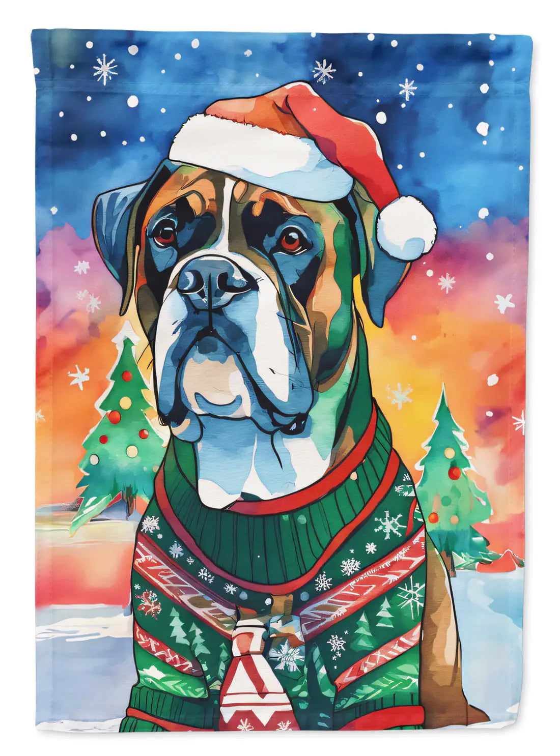 Boxer Christmas Garden Flag 1