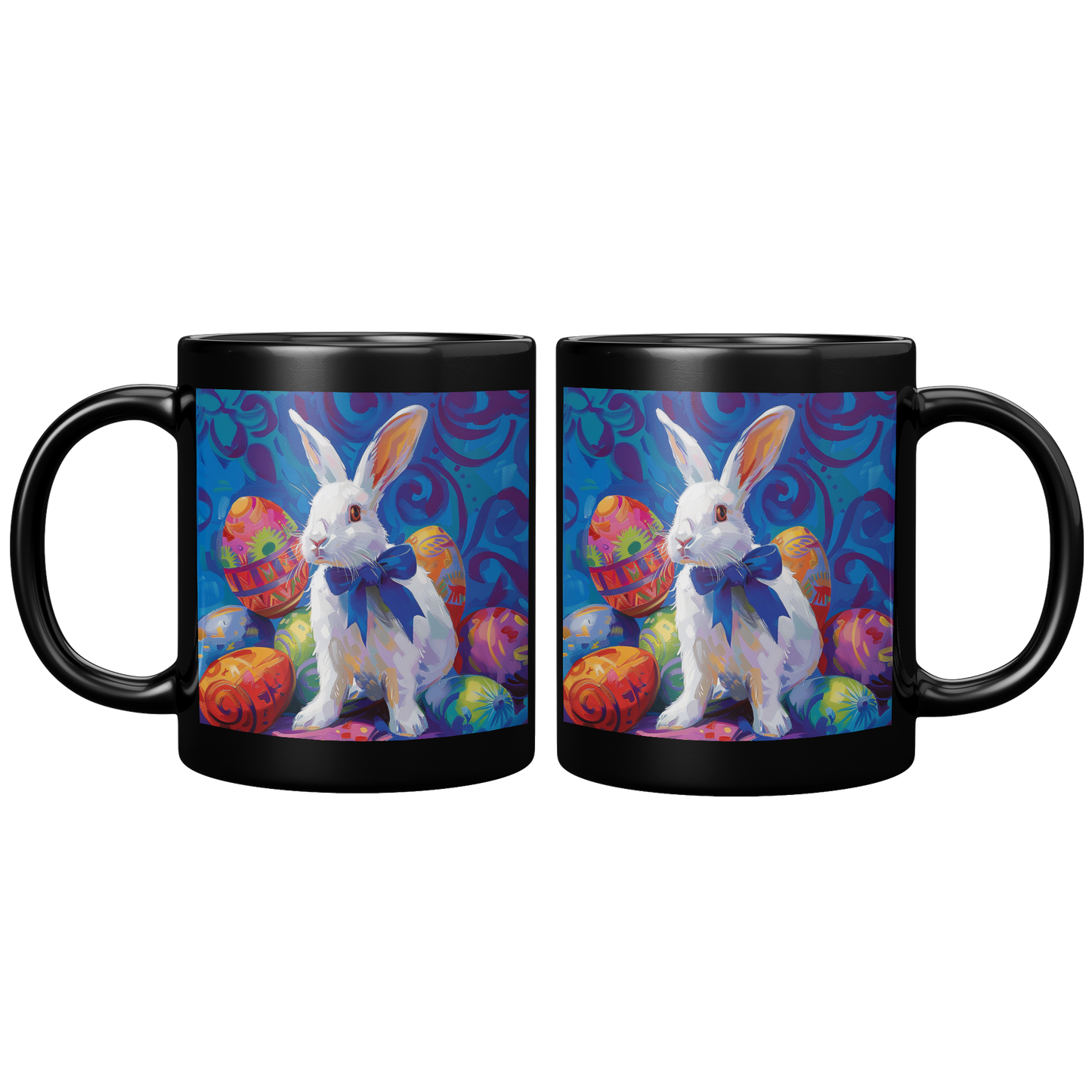 Rabbit_with_Bow_and_Eggs_MugBlack_11oz_Black_FrontBack_Mockup.png