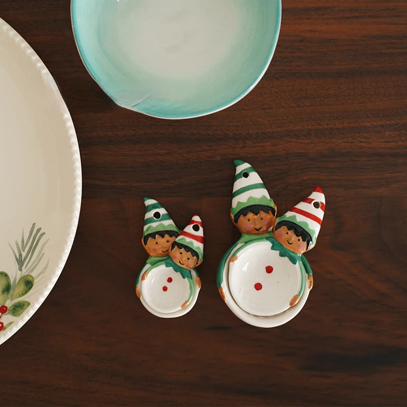 Elf Hand-painted Ceramic Measuring Spoons