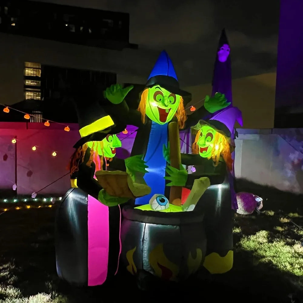Inflatable Witch Decoration (with LED Lights)