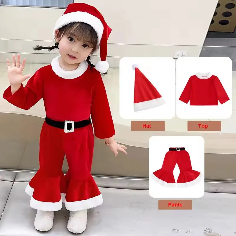 Velvet Santa Suits for Kids (Boys and Girls)