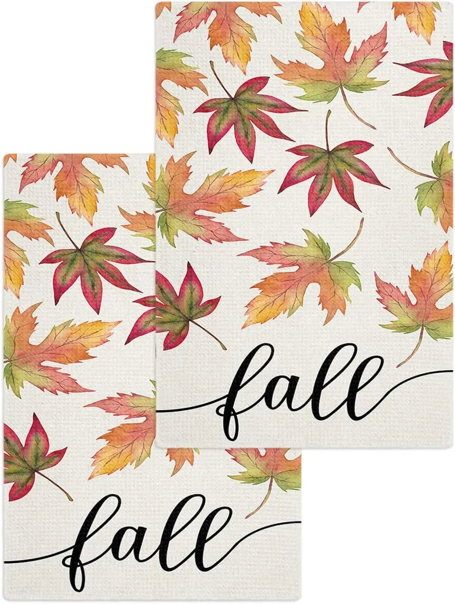 Autumn Maple Leaf Kitchen Dish Towels