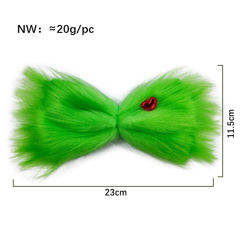 Christmas Grinches Green Hair Bow