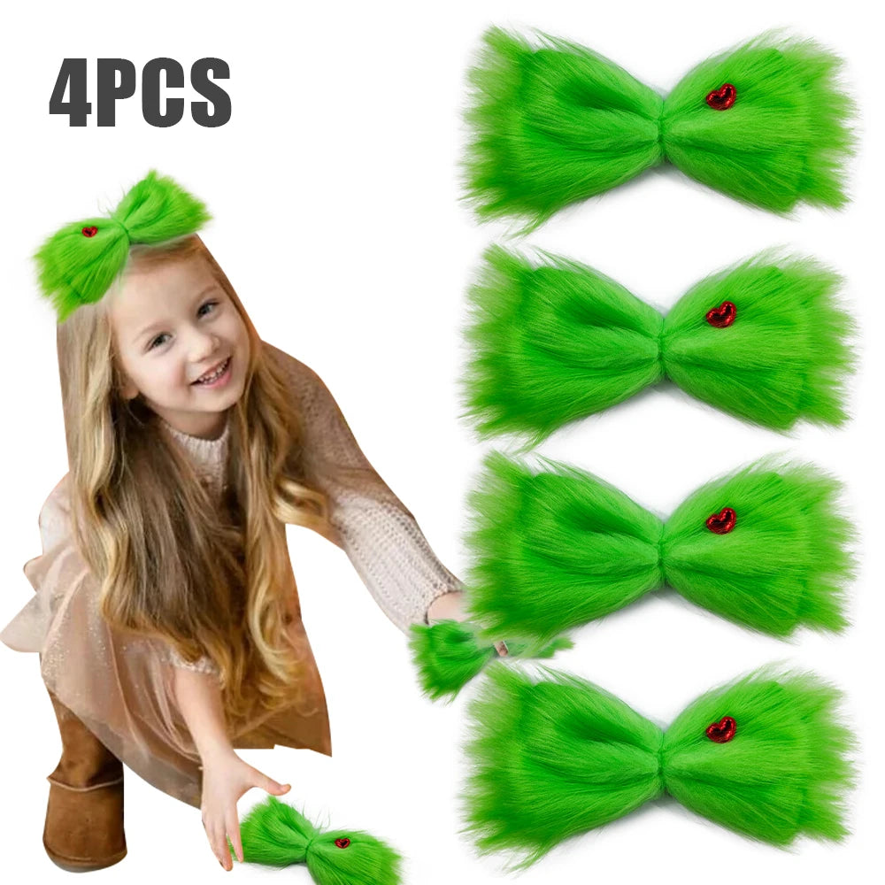 Christmas Grinches Green Hair Bow