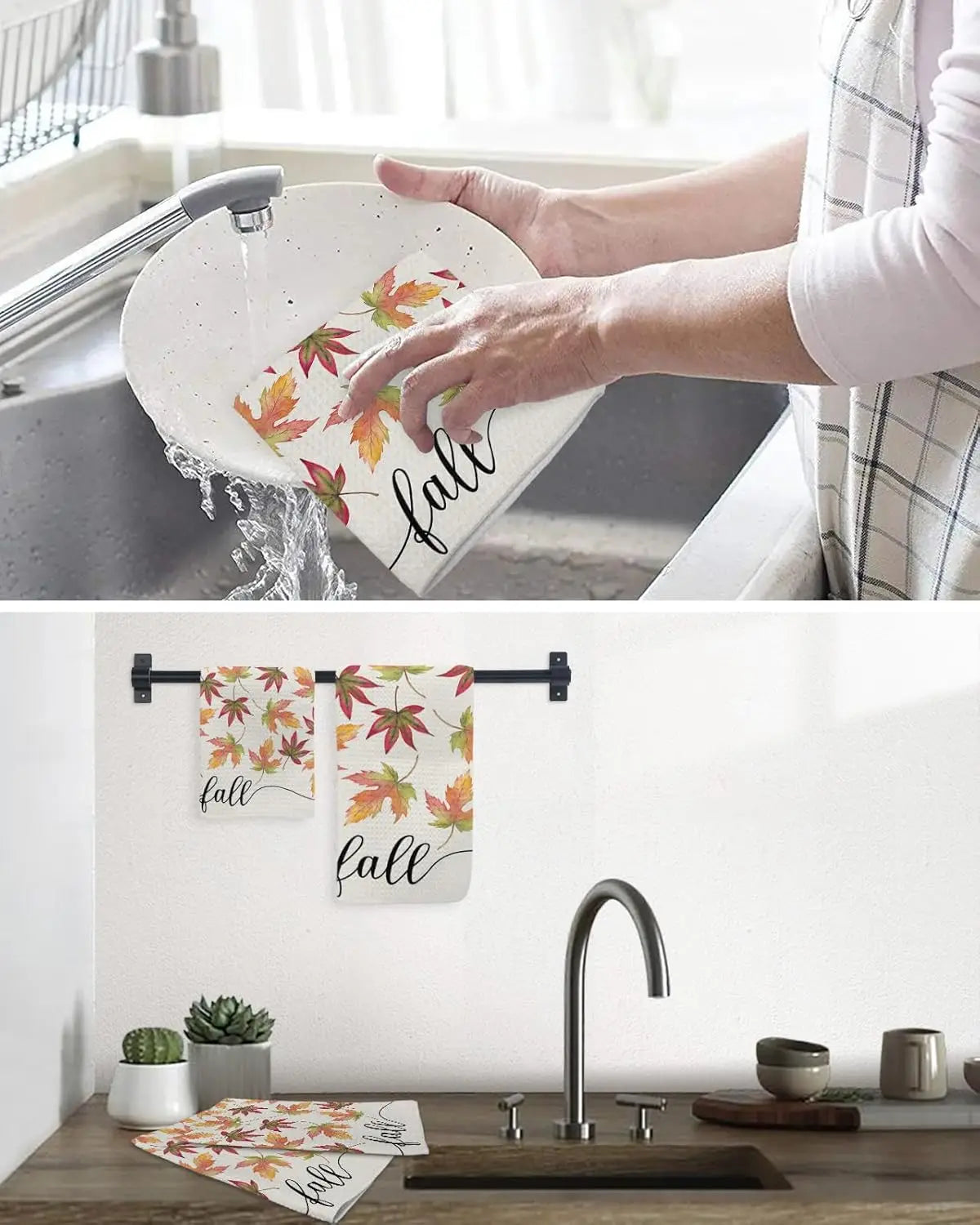 Autumn Maple Leaf Kitchen Dish Towels