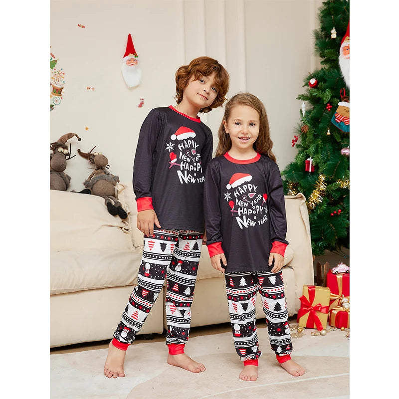 Happy New Year Matching Family Pajamas