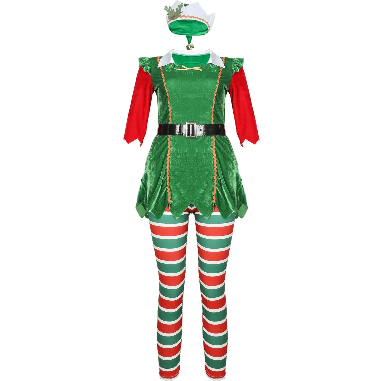 VIP FASHION Women Christmas Green Xmas Elf Suit