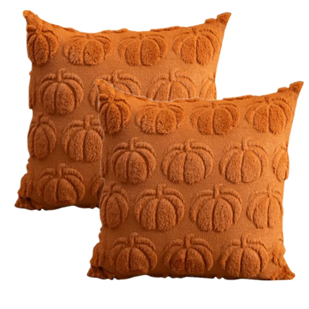 Fluffy Plush Decorative Autumn Throw Pillow Covers (17 x 17 in)