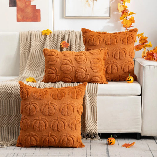 Fluffy Plush Decorative Autumn Throw Pillow Covers (17 x 17 in)