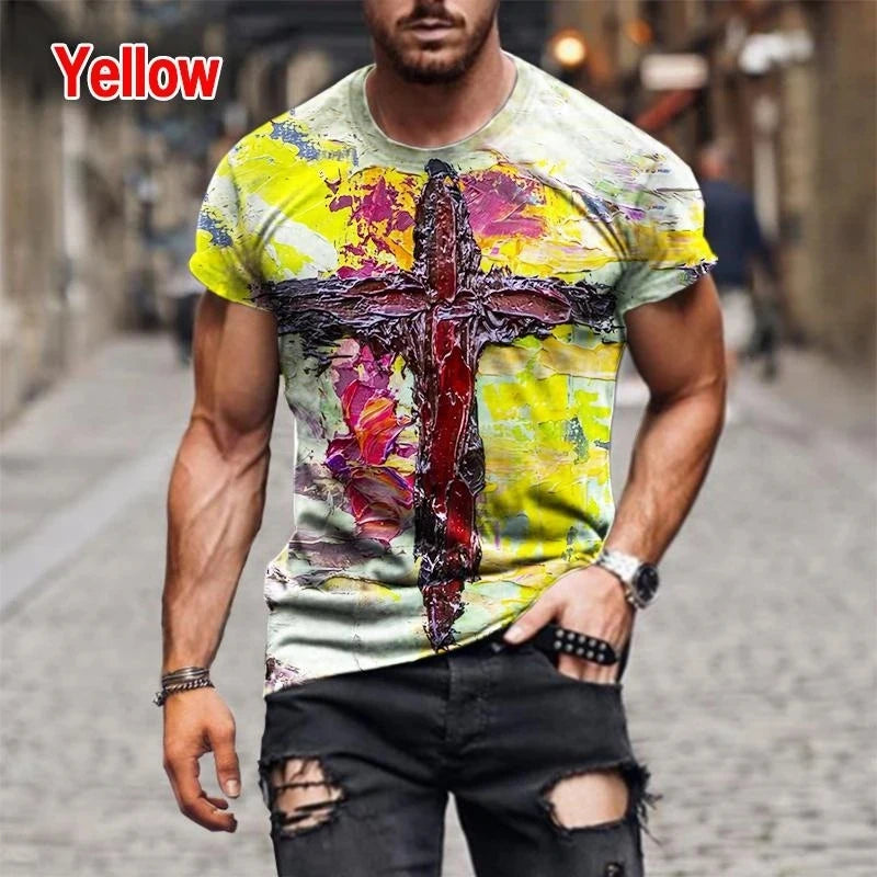 Christian 3D-Printed Cross T-Shirt