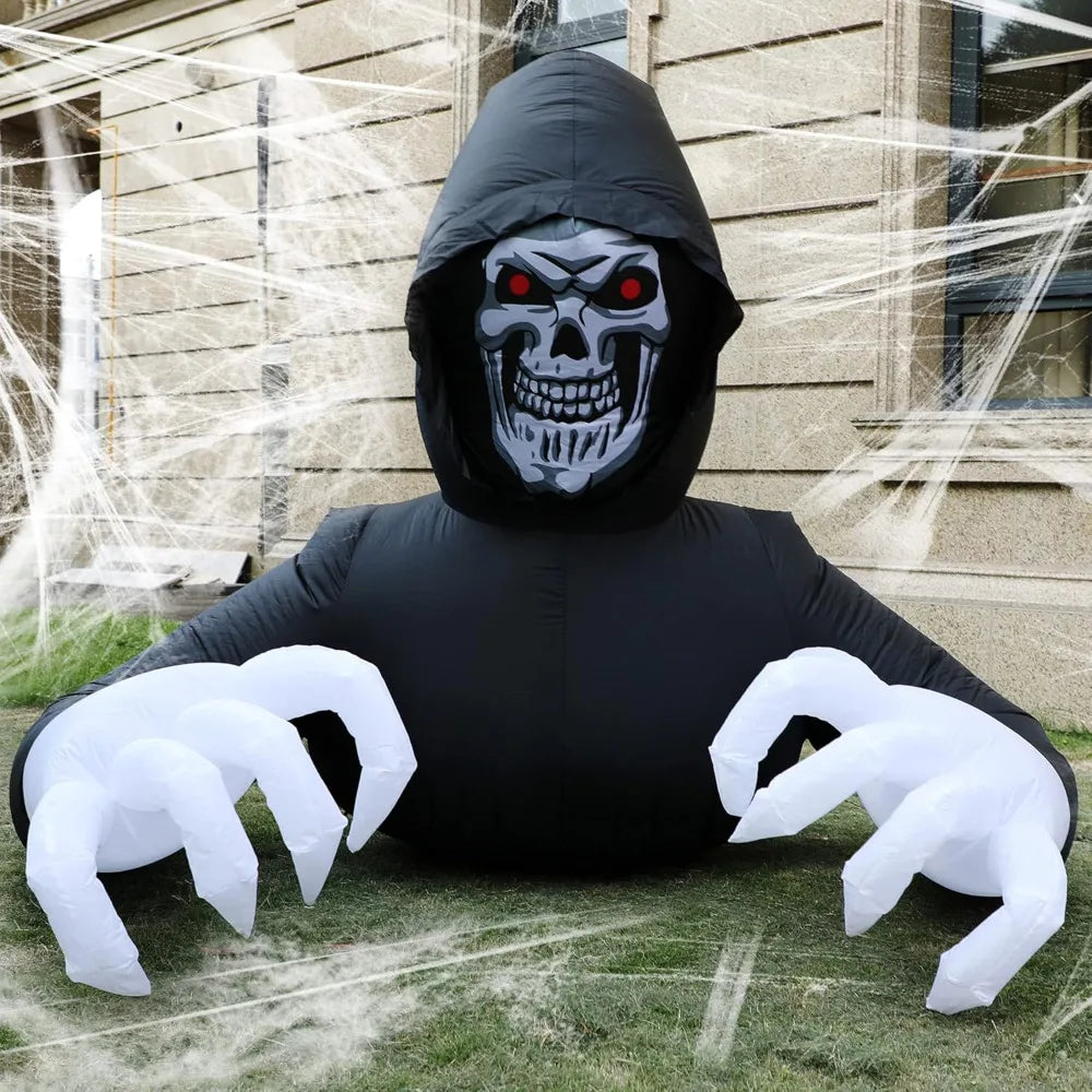 Inflatable Grim Reaper Decoration (w LED Lights - 5 Ft)