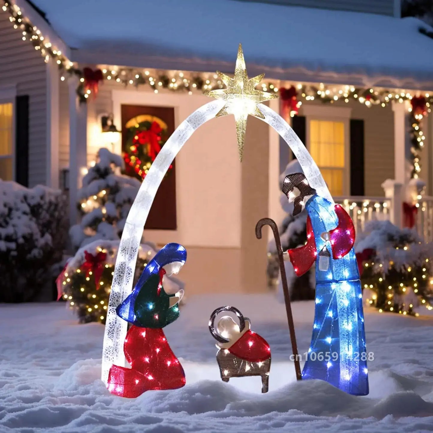 5ft Lighted Outdoor Nativity Set