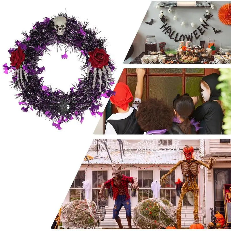 Creepy Skull & Hand Design Wreath