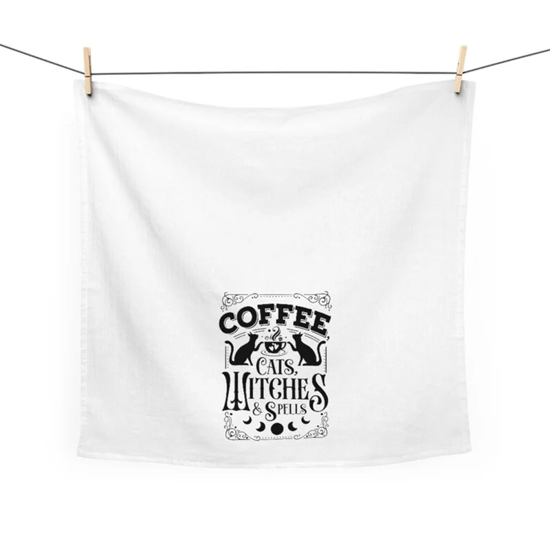 "Coffee, Cats, Witches & Spells" Kitchen Towels