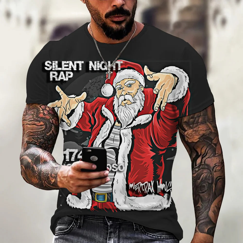 Fun Christmas Holiday Hip Hop Santa T-shirts