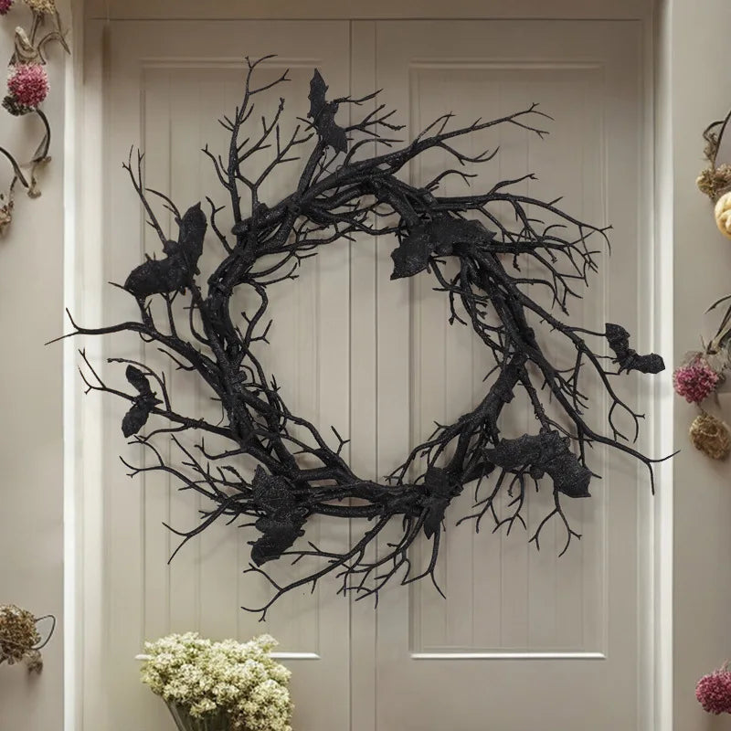 Halloween Bat Wreath (With LED Lights)