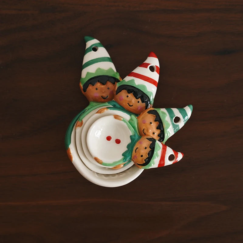 Elf Hand-painted Ceramic Measuring Spoons