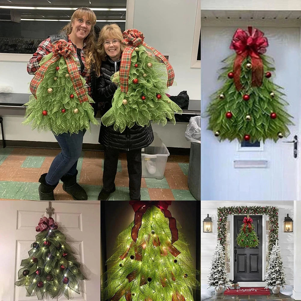 Front Door Christmas Tree Wreath