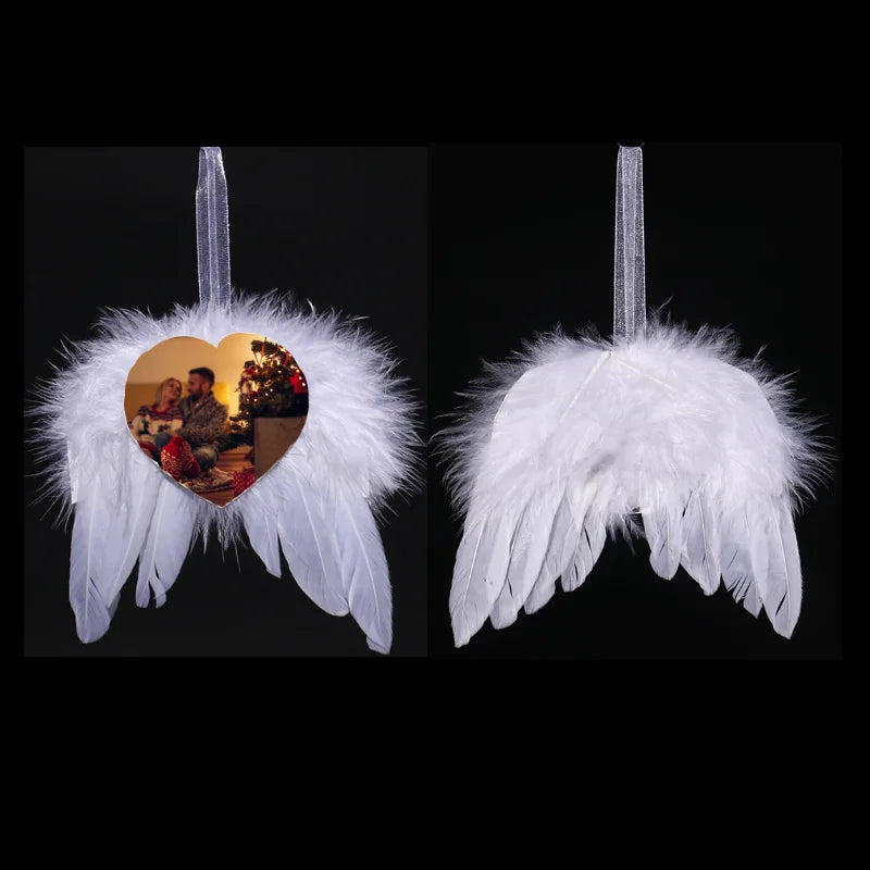 Personalised Christmas gift feather angel wings ornament