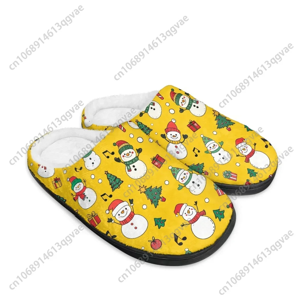 2025 Santa Claus Knitted Pattern Cotton Slippers