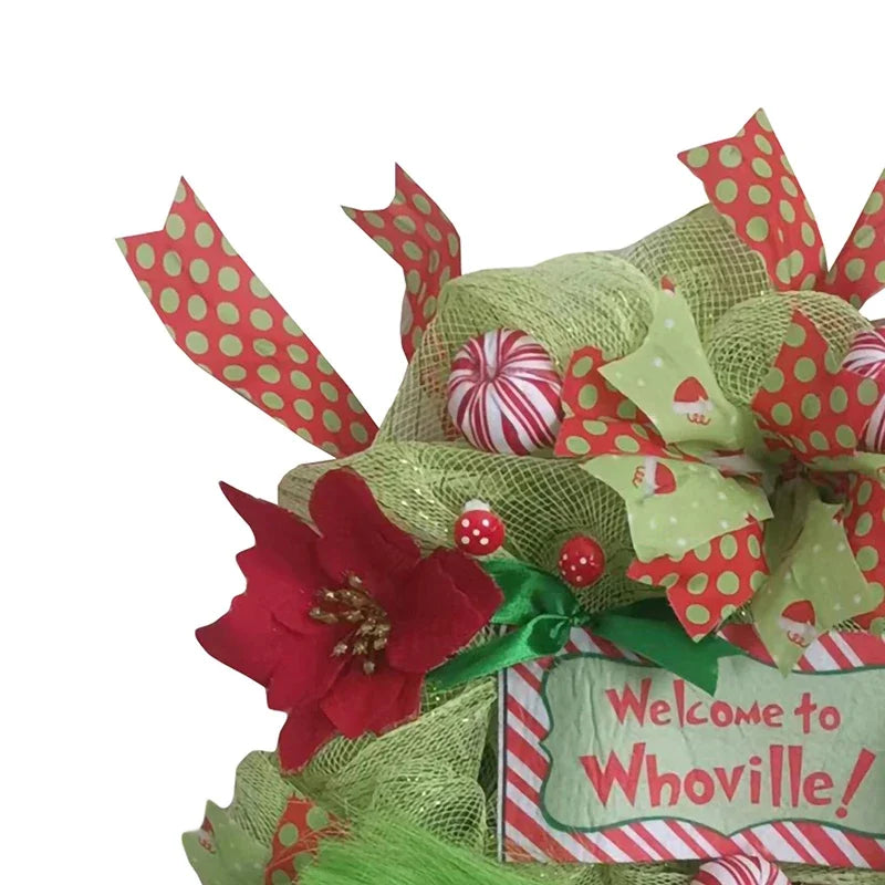 Grinch plush Leg Door Hanging Wreath