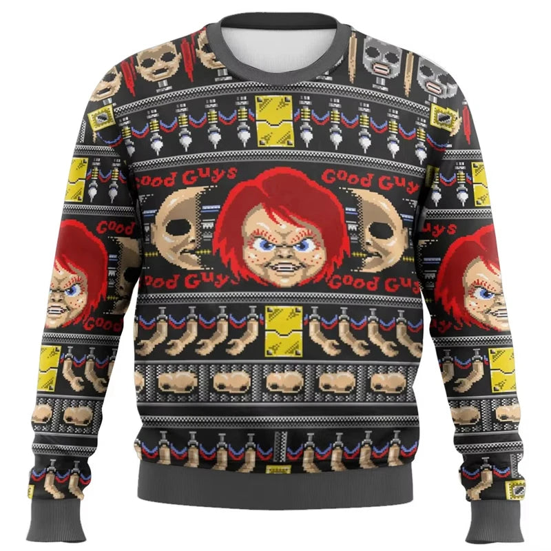 Fashion Chucky Graphic Ugly Christmas Sweater