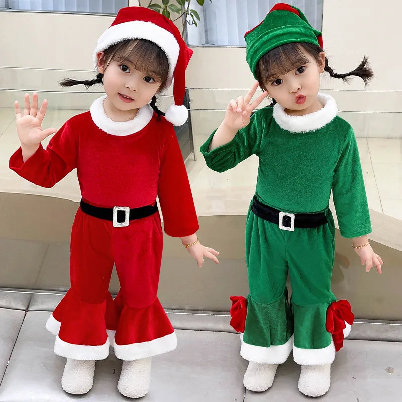 Velvet Santa Suits for Kids (Boys and Girls)
