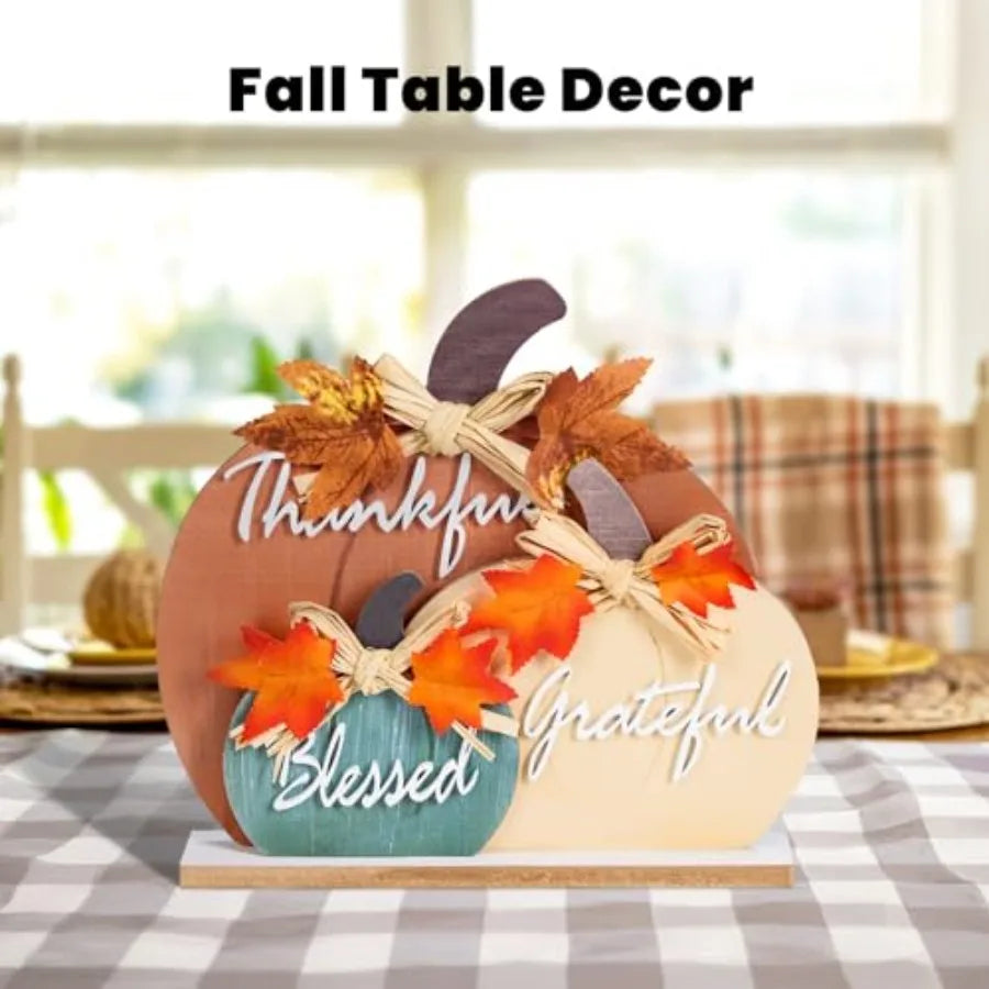 Thankful Blessed Grateful Wooden Plaque