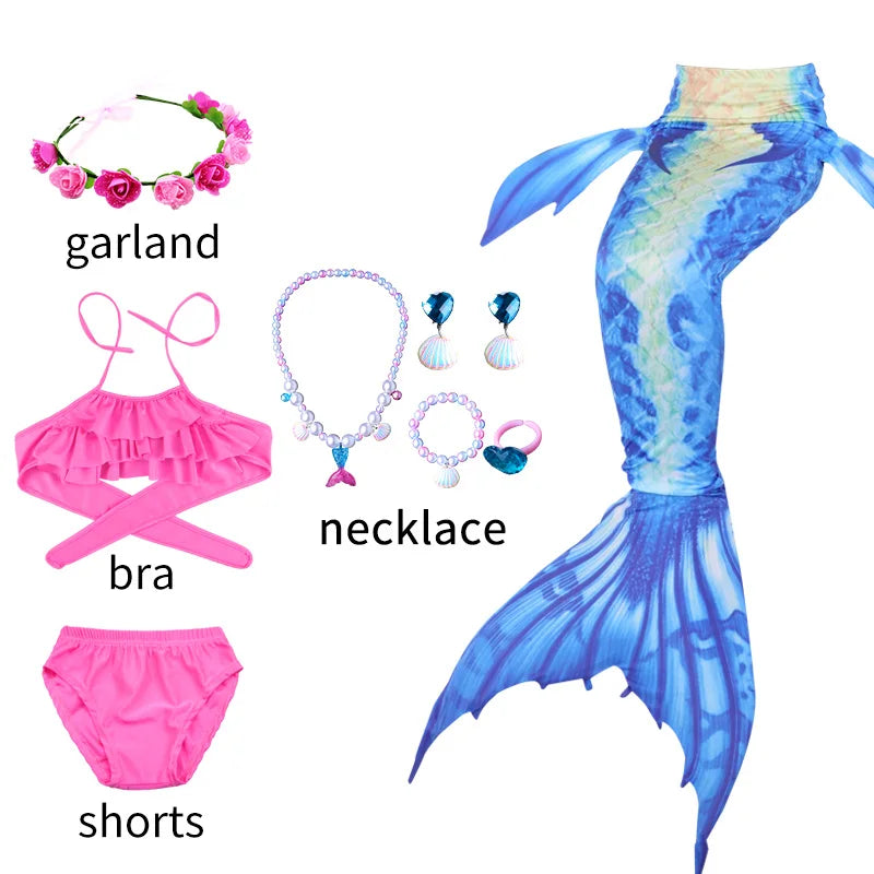 NEW Design 4Pcs 5Pcs/Set Kids Mermaid Tails