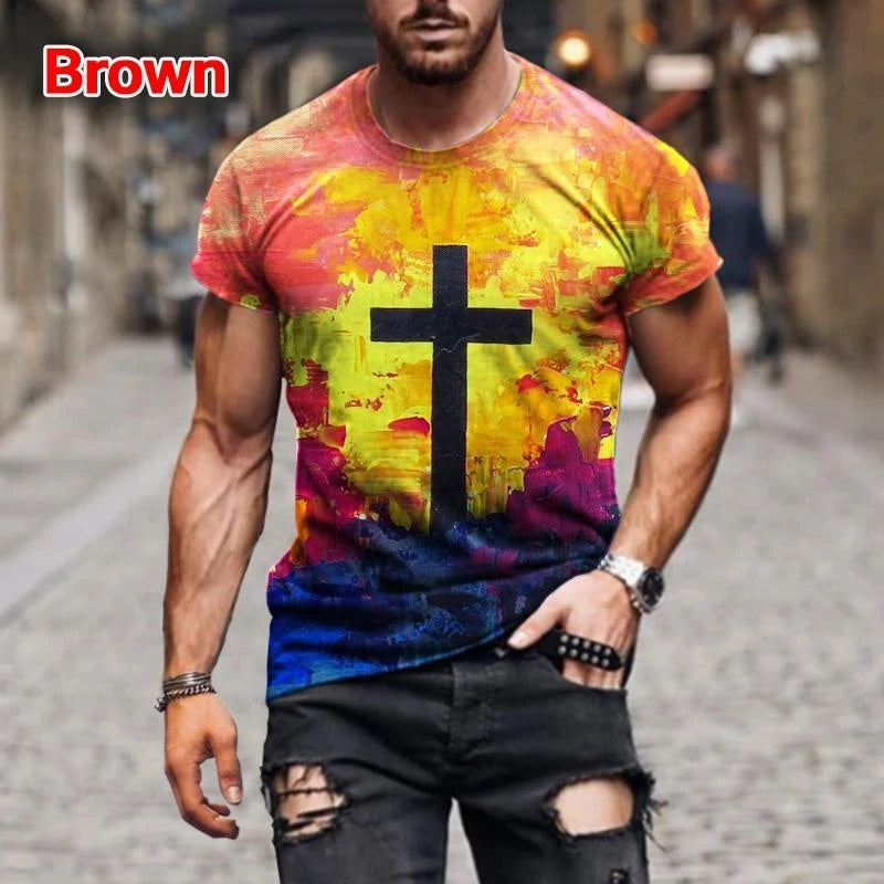 Christian 3D-Printed Cross T-Shirt