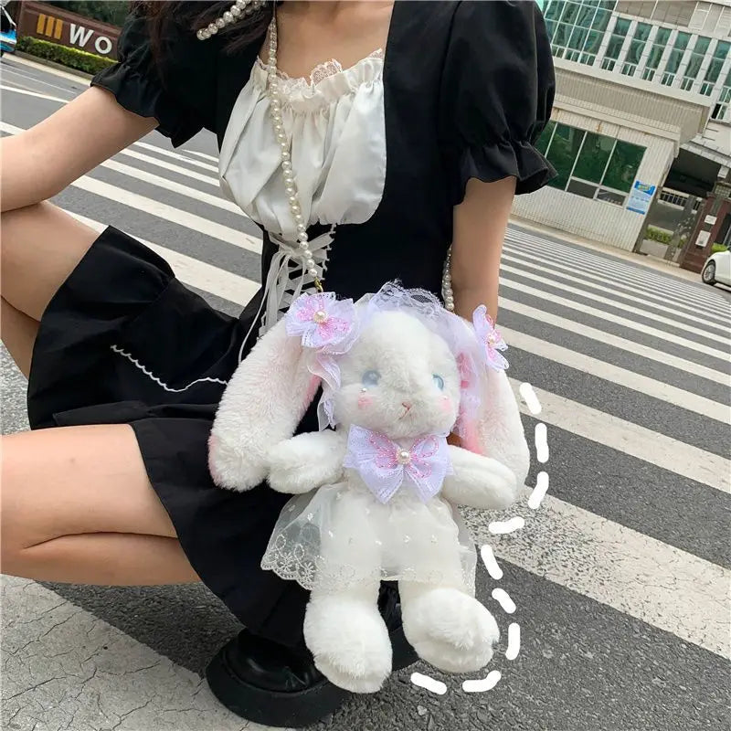 Bow Rabbit Doll Crossbody Bag