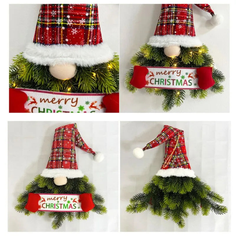 Light up Christmas Gnome Hat Wreath