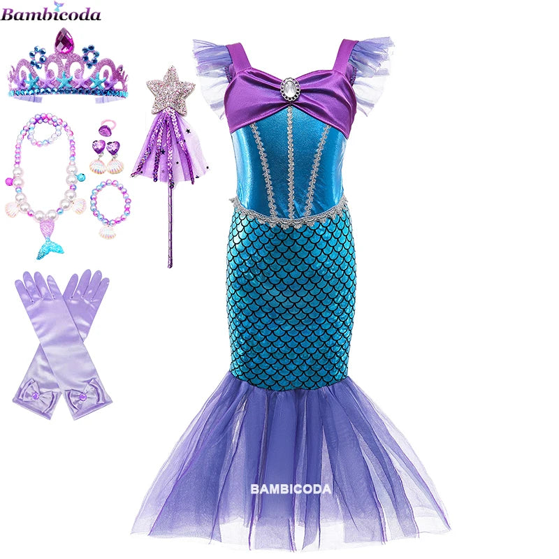 Little Mermaid Ariel Princess Dress Costumes