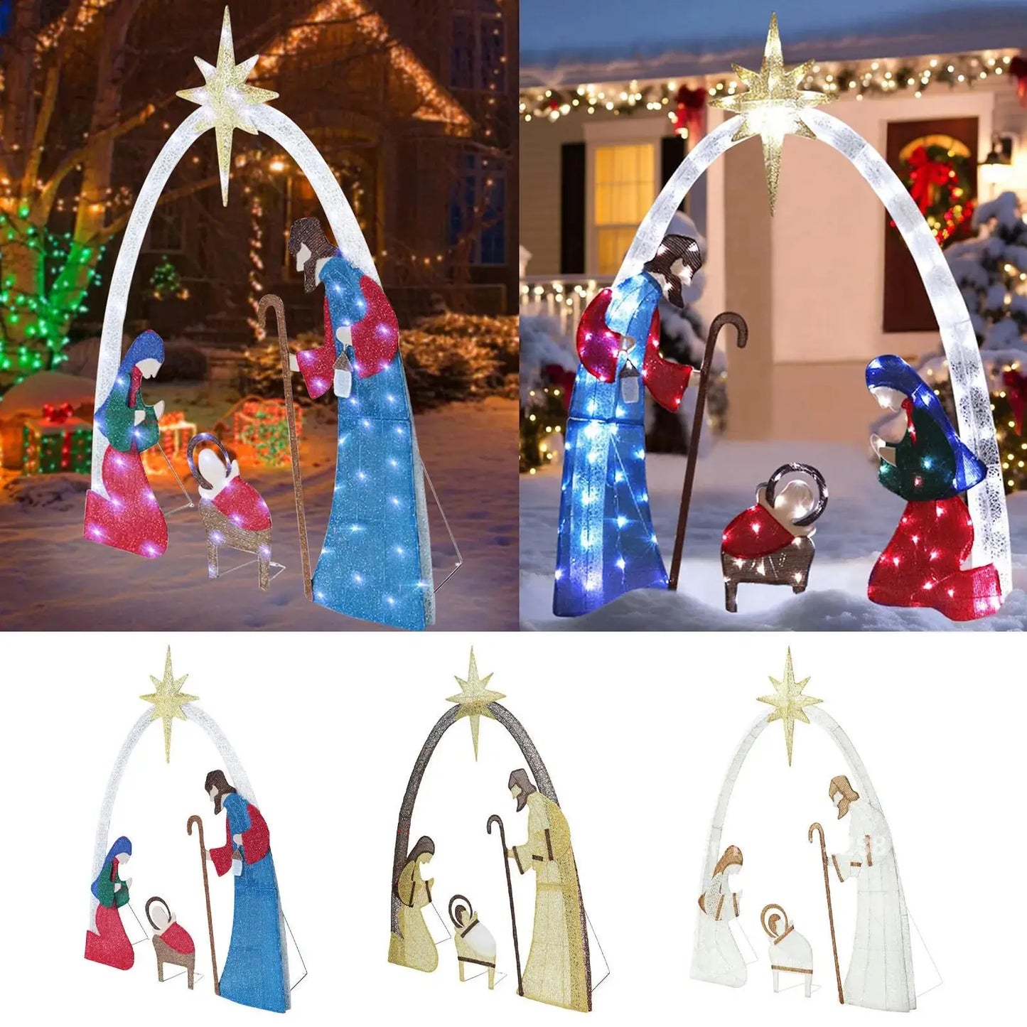 5ft Lighted Outdoor Nativity Set