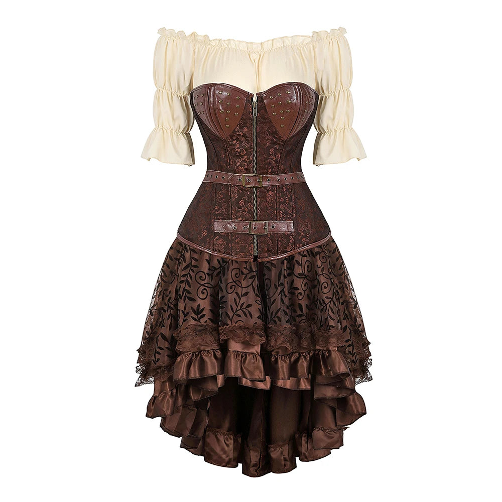 Steampunk Corset Dress Pirate Costume for Women