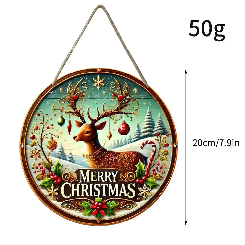 Wooden Christmas Tree Decoration Hanging Plaque